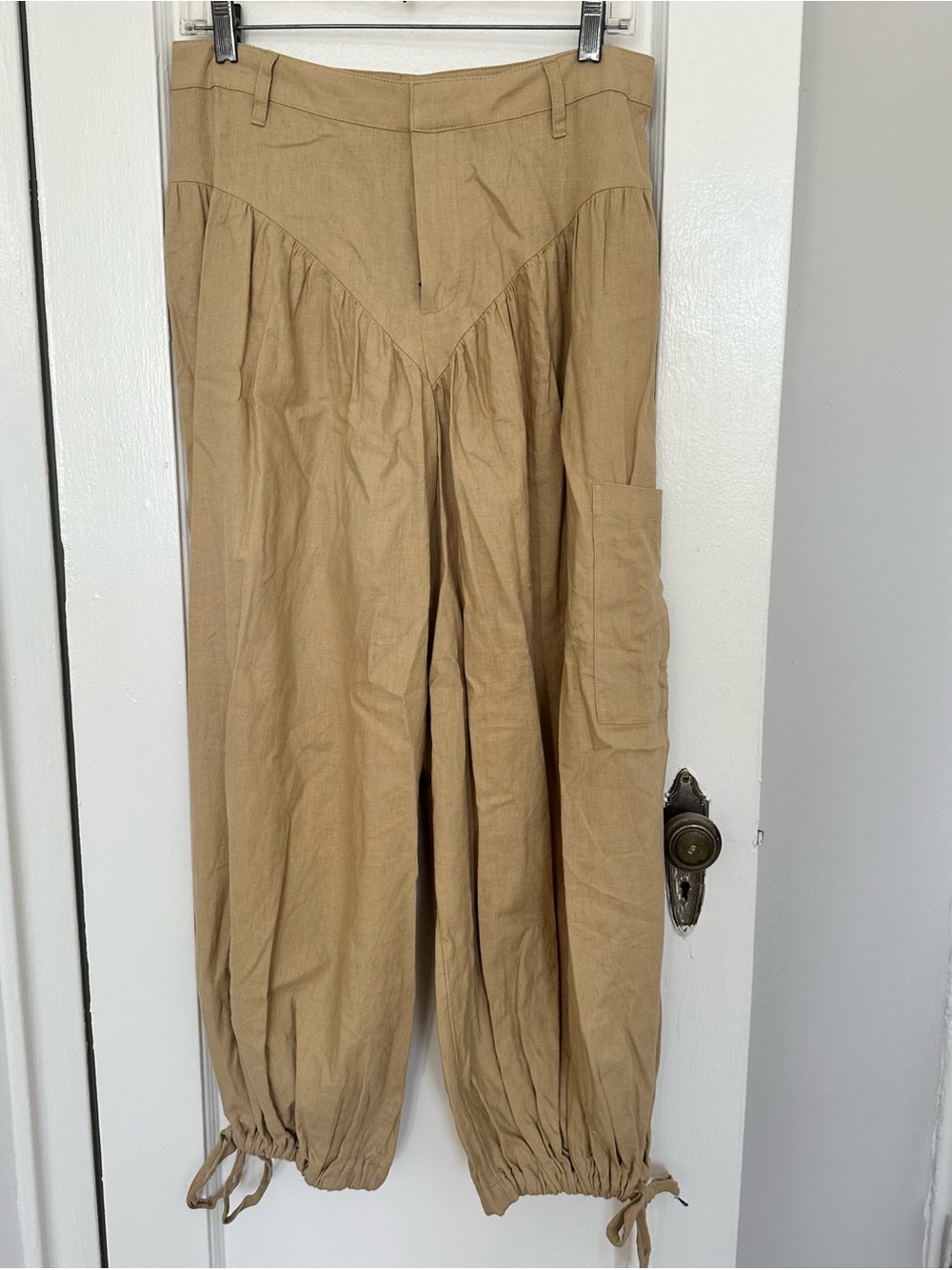 Fe Noel x Target Beige Cargo Linen Parachute Pants